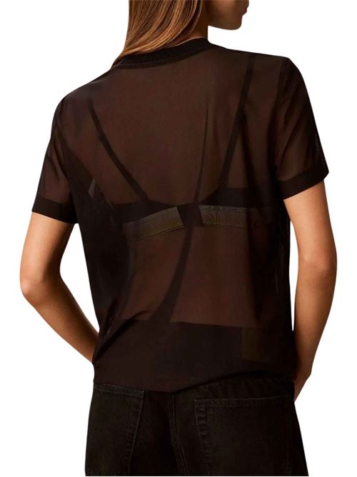 T-shirt girocollo in microrete Calvin Klein Jeans | LV044F218GUB1